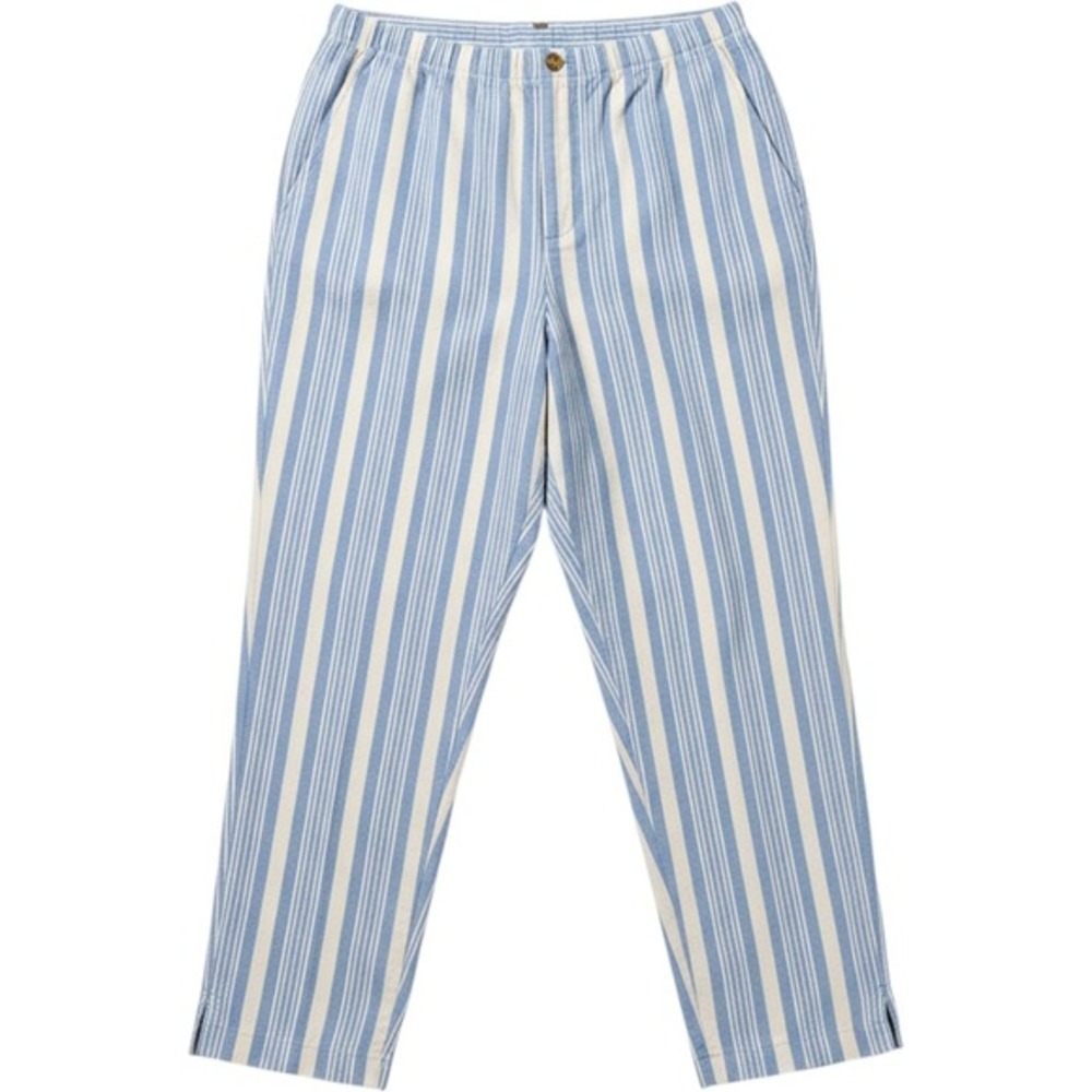 Orvis Womens Blue White Striped Cotton Pants High‎ Rise Straight Leg Size 8